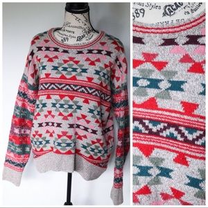 Aeropostale Aztec Print oversized sweater size medium